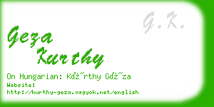geza kurthy business card