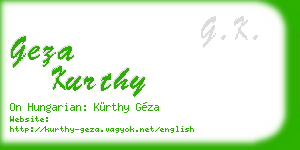 geza kurthy business card